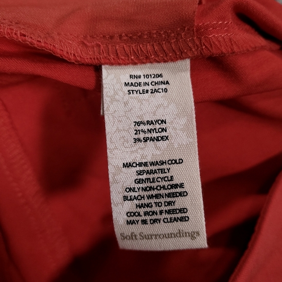 Soft Surroundings Pants Womens XS Ponte Slim Leg Mid Rise Pull On Stretch Pink - Picture 9 of 9